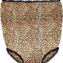 Plus Size Funny Joke Gag Gift Underwear Great Oversize Granny Panties For Man And Woman Laugh Out Loud Prank For Party Funny Style Underwear (LEOPARD)