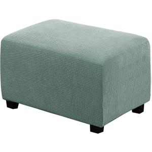 H.VERSAILTEX Ottoman Cover Slipcover Rectangle Fit Length 29"-34" Footrest Sofa Slipcovers Stool Cover Footstool Protector Covers Feature Stretch Thick Soft Jacquard Fabric Removable Washable - Sage (Large)