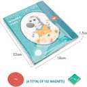 2 x Magnetic Fraction Demonstration Book, 102Pcs Magnetic Fraction Tiles & Fraction Circles Set, Fraction Manipulatives, Math Manipulatives for Elementary School, Learning Building Block Set (Zebra)