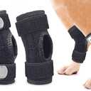 Dog Leg Braces for Rear Legs, Hock Brace for Back Legs with Metal Strips and Safety Reflective Straps for Short Legs, Joint Warps Support for Hind Legs Injuries Sprains Arthritis (Large(1Pair)