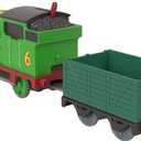 Thomas & Friends Motorized Toy Train, Classic Percy Battery-Powered Engine & Cargo Car, Storytelling Play for Preschoolers