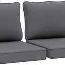 AAAAAcessories Outdoor Deep Seat Cushions, Waterproof, Fade-Resistant Patio Furniture Replacement Cushions, 24" x 24" x 5", Set of 2, Dark Gray (24x24-19'' Mid Back-2 Count)