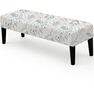 homyfort Dining Bench Cover, Kitchen Bench Covers Stretch for 42-54 Inch Dining Room Table, Washable Bench Seat Cushion Slipcover Jacquard (Blue)