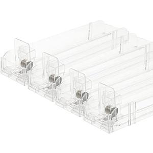 iplusmile Cigarette Display Holder - 4Pack Automatic Cigarette Pusher Tray Clear Display Stand Case Pusher Rack Matchbook Holder Divider for Store Retail 28CM