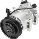 TadaMark Air Conditioning Compressor With Clutch Fit for Hyundai Accent 1.6L 2012-2017, Fit for Kia Rio 1.6L 2012 2013 2014 2015 2016 2017 Automatic Temperature Control only (no Manual), DVE12 Style