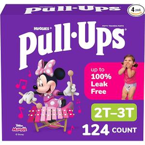 Pull-Ups Girls' Potty Training Pants, Size 2T-3T Training Underwear (16-34 lbs), 124 Count (4 packs of 31)
