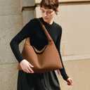 NEWBELLA Woven Suede Handbag for Women, Soft Vintage Satchels Top-Handle Bag for Work & Daily Use.