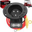 VYYOKMU 48Volt Golf Cart Club Car DS DC Charger Receptacle with Fuse for Club Car DS 1995-UP, Club Car Golf Cart Charging Port OEM# 101802101 1018021-01 101846801, Charger Receptacle and Fuse Assembly