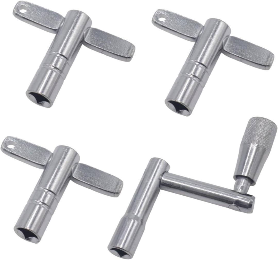 CashBeat 3-Pack Drum Tuning Keys, Chrome-Plated Steel with Continuous Motion & Speed Key (High-Tension Drums/Universal Kits Tool Set) CashBeat 3-Pack Drum Tuning Keys, Chrome-Plated Steel with Continuous Motion & Speed Key (High-Tension Drums/Universal Kits Tool Set)