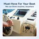 marinexplore 4 Pcs Cup Holders for Boat,Stainless Steel Wall Mounted Cup Holder for Drinks,Black Ring Cup Holder Drink Holder for Marine Boat,Pontoon,Yacht,Truck,RV,Tractor