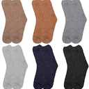 6 Pairs Womens Fuzzy Socks Winter Warm Soft Cozy Fluffy Microfiber House Sleeping Slipper Socks Christmas Gifts (Multicolor 05)