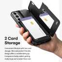 GOOSPERY Magnetic Door Bumper Compatible with Galaxy S22 Plus Case, Card Holder Wallet Easy Magnet Auto Closing Protective Dual Layer Sturdy Phone Back Cover - Black