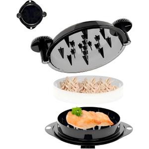 Chicken Shredder Meat Shredder Tool Twist Large - Chicken Breast Shredder Tool with Stainless Steel Spikes Shredding Tool for Shredded Chicken Beef Pork Kitchen Gadgets Essentials (Black&Black)