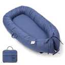 Baby Lounger, Infant Lounger for Newborn, Portable Baby Nest Cover Breathable & Soft, Newborn Essentials (Navy Blue)