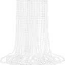 SHAOQINLIN 12 PCS White Bead Necklace, 33" White Mardi Gras Beads, Christmas Necklaces, 4th of July Beads Necklaces, Parade Throws Accessories for Christmas Independence Day New Year Party Favors