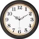 Large Wall Clock 16 Inch Silent Non-Ticking Vintage Wall Clocks Battery Operated for Living Room Office School (Bronze)