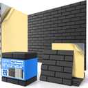 Nepis 20 Pack Acoustic Panels with Self Adhesive, 12"X12"X0.4" High Density Sound Proof Foam Panels for Walls, Soundproof Wall Panels, Brick Sound Absorbing Panels for Home Studio Office Decor-Black