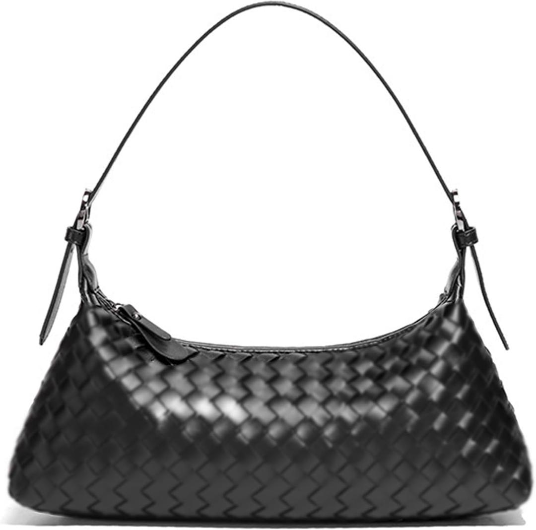 Handbags Shoulder Bags for Women Small Bags Women's Woven Tote Bag Crossbody Handbag Travel Hand Bag Purse Hobo (Black)