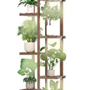 Solatmos Bamboo Plant Stand With Grow Lights Indoor Plants Outdoor Corner Plant Shelf Flower Stands for Living Room Patio Garden Corner Balcony (Wood, 7 Tier)