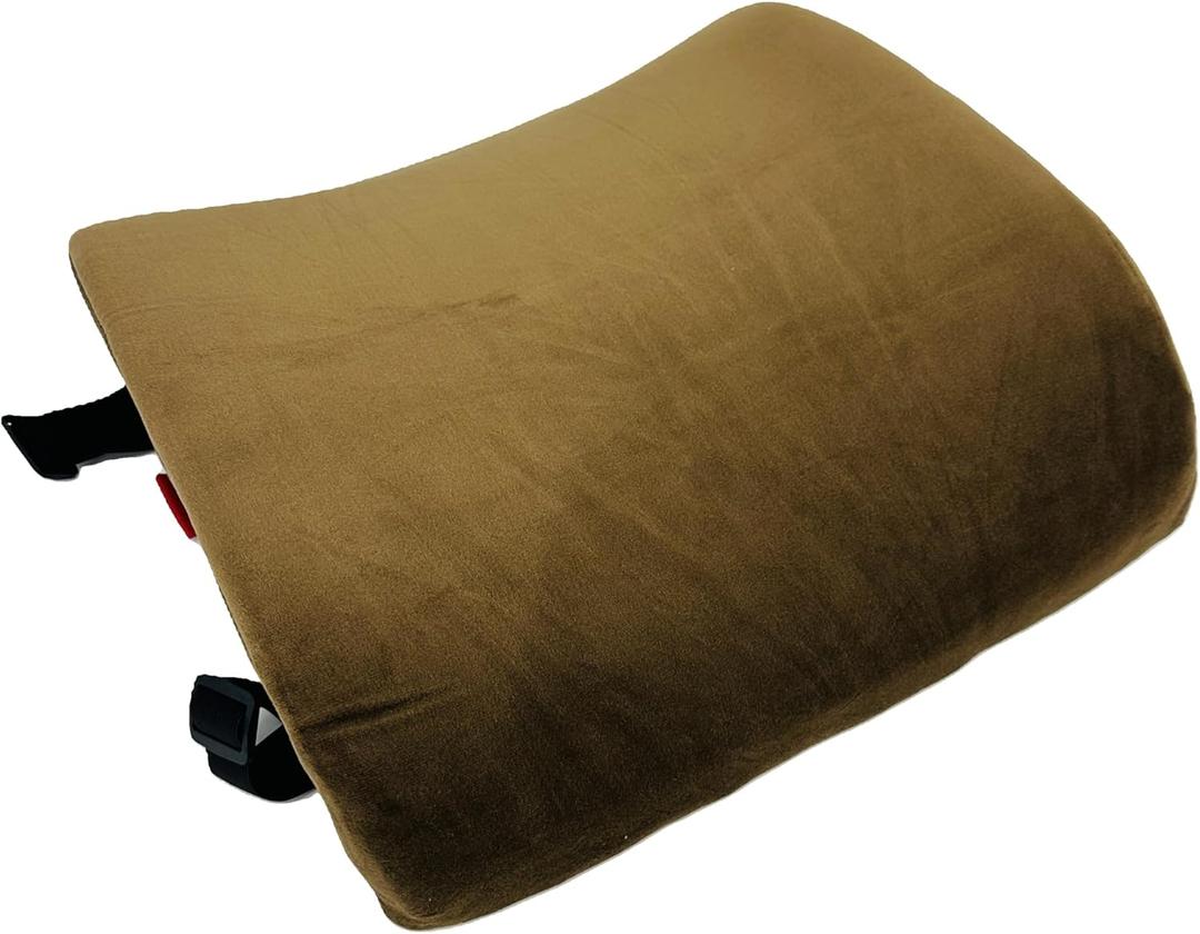  Lumbar Back Cushion and Non Slip Seat Cushion (Brown, Lumbar Cushion)