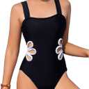 SHENHE Girl's Colorblock Cut Out One Piece Swimsuit Beach Sports Swimwear Bathing Suit Black 10Y
