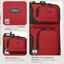 U.S. Traveler Rio Lightweight Softside Rolling Carry-on Suitcase, 2-Wheel Single, Red