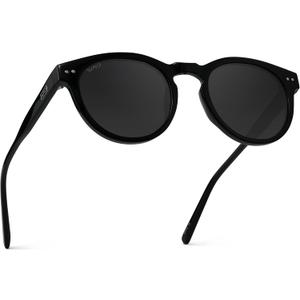 WearMe Pro Round Polarized Sunglasses for Women - Retro Classic UV400 Protection for Driving & Everyday Wear Black Frame / Smoke Lens