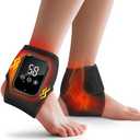 DREAMSOME 2 Pack Cordless Ankle Heating Pad, Ankle Massager with Heat for Pain Relief, Heated Foot Brace Wrap with 3 Temperature Levels and 3 Vibration Modes for Men and Women, Auto Shut Off