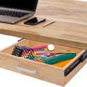 Under Desk Drawer, Upgrade Wood Under Desk Mounted Sliding Pull-out Drawer, Under Desk Drawer Storage Organizer, Hanging Drawers for Desk, Hidden Desktop Organizer for Office Desks, Tables