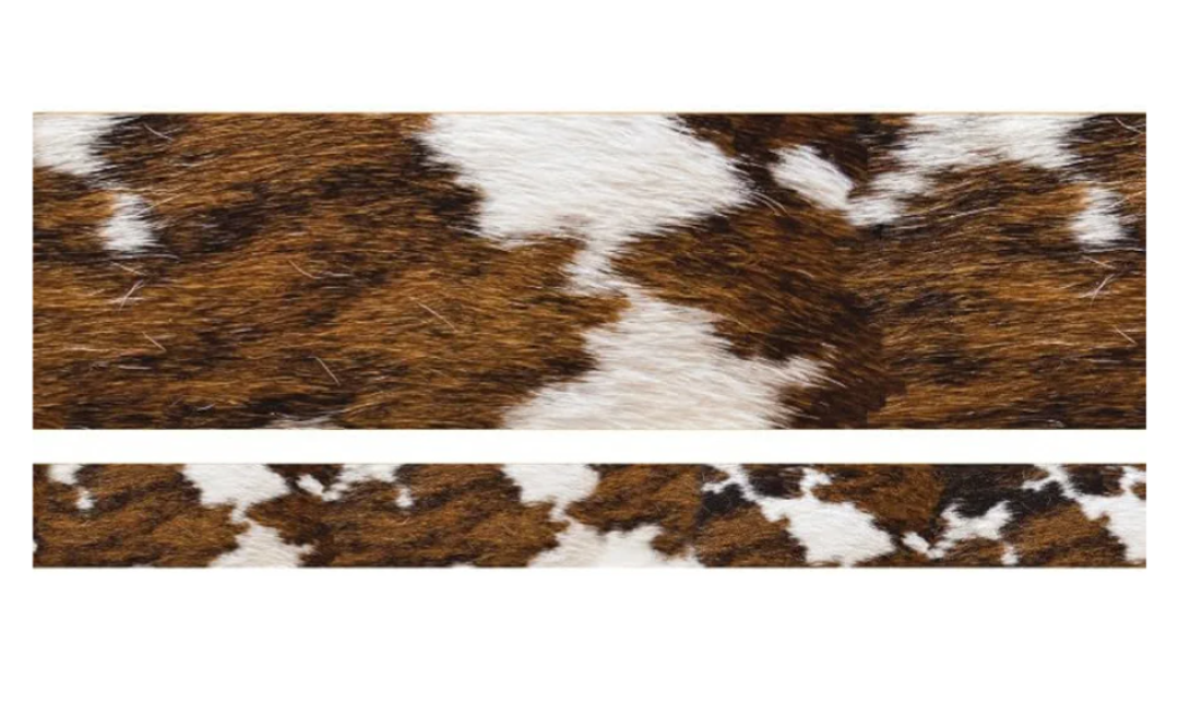 Eureka 846365 Wild Wild West Cowhide Extra Wide Decorative Classroom and Bulletin Board Trim for Teachers, 3.25" Wide with 37 Feet Total, Multicolor, 12 Strips