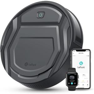 Lefant M210P Robot Vacuum Cleaner,Super Thin,Powerful Suction,Quiet,Self-Charging Robotic Vacuum Cleaner,Cleans Hard Floors to Medium-Pile Carpets,120 Mins Runtime,APP/Voice/WiFi/Alexa Control,Grey (Gray)