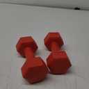 RBX Vinyl Coated Hand Weight Dumbbell Set - Hex Shaped, Roll Free for Body Building/Sculpting/Strength Training Exercise, (Set of 2) (3lb, Red)
