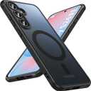 Fin2feel for Samsung Galaxy S24 FE Case, Compatible with MagSafe, Magnetic Military Shockproof Translucent Matte Back Phone Cover for Samsung Galaxy S24 FE (Black)
