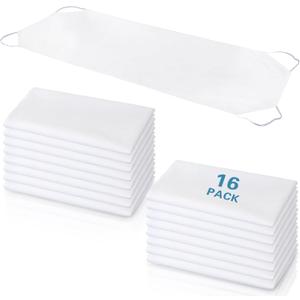 Newwiee 16 Pcs Standard Size Daycare Cot Sheet Bulk 20" x 48" White Breathable Microfiber Nap time Sheet Cot Bed Fitted Sheet Cover for Preschool Kid Child Children Toddler Boy Girl Back to School