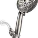 6 Modes High Pressure Handheld Shower Head, Consumer Reports Tested HOPOPRO Showerhead with Handheld, Anti-Clog Nozzles, 1-Min Installation, 4.3 Inch High Flow Hand Held Shower Head, Brushed Nickel