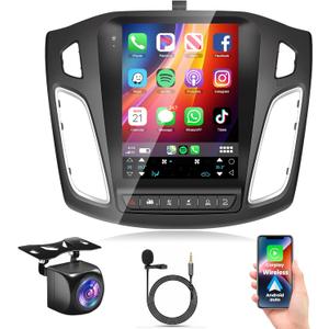 2G+64G Android 13 Car Stereo Radio for Ford Focus 2012-2018, Rimoody Wireless Carplay Android Auto 9.7 Inch Touch Screen GPS Navigation Bluetooth FM HiFi WiFi Mirror Link Backup Camera
