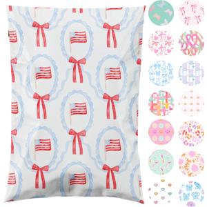 Pretty Package Store 14.5x19 Designer Poly Mailer 100 Pack Heavy Duty Waterproof Self Seal Shipping Bags for Small Business Large Mailing Envelopes Bulk Tear Resistant Packaging American Flag