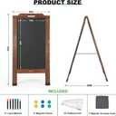 Magnetic Sandwich A-Frame Chalkboard Sign - 40 x 20 Inches, Brown Large Wooden Chalk Board for Sidewalk, Stand up Double-Sided Outdoor Easel Display for Restaurant Cafe Shop Wedding Party or Business