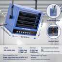 TEMPWARE 7500W Electric Garage Heater, 240V Hardwired Digital Ceiling Mount Fan-Forced Shop Heater with Full-Function Remote and 12-Hour Timer, Ideal for Workshop Warehouse