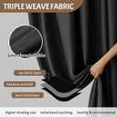 180 inch Wide Room Divider Blackout Curtains with Hook, Extra Wide Thermal Insulated Drapes for Living Room, Bedroom, Sliding Door, Large Windows Black(1 Panel, 15ft x 8" H)