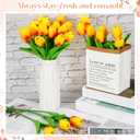 Lyrow 30 Pcs Tulips Artificial Bouquet Flowers Faux Tulips for Home Kitchen Wedding Decorations,Gift Idea for Easter Decor Mother's Day Birthdays(Gold Yellow)