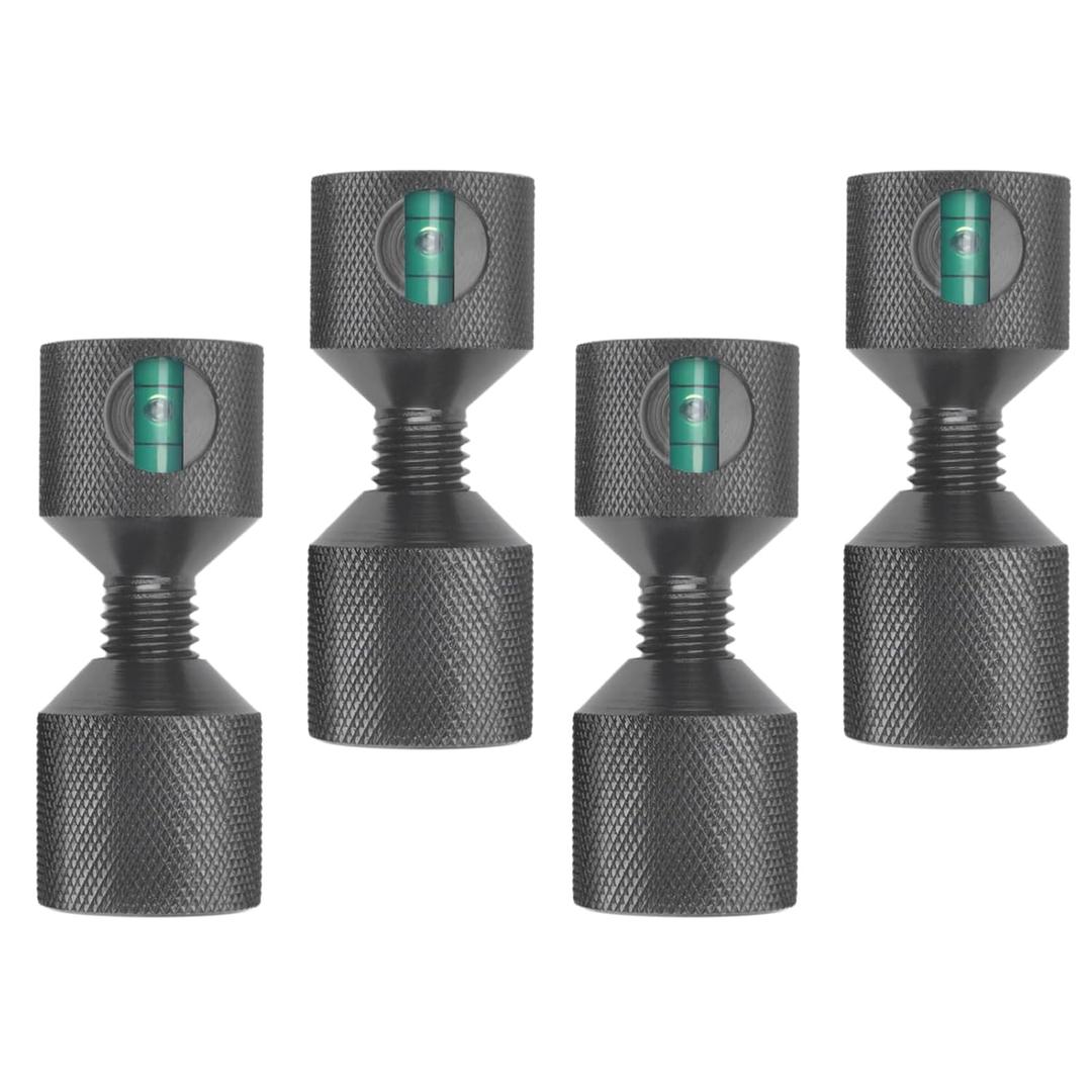 1-1/8" Two Hole Pins Built-in Level 6061 Aluminum 2 Hole Flange Alignment Pin with Anodized Oxide Black Finish 4Pcs
