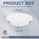 uxcell 6Pcs 230mm/9.1" Round Ceiling Cover Plate, LED Downlight Hole Trim Wall Hole Spring Mount Decorative Flat Cap Access Panel for 6.9-8.5 Inch Ceiling or Wall Openings, Matte White