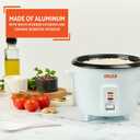 IMUSA Mini Electric Rice Cooker 6 Cup Cooked 3 Cup Uncooked Ceramic Nonstick Pot, Small Multi Cooker for Rice, Quinoa, Oatmeal, Stew Keep Warm Compact for Dorm RV Kitchen