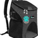 PetAmi Small Dogs and Cat Backpack Carrier, Airline Approved Pet Backpack Carrier, Ventilated, Safety Strap, Buckle Support Designed for Hiking Travel Camping Outdoor, Max 18 lbs (Dark Gray) (Heather Charcoal)