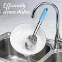 2 x 2PCS Steel Wool Scrubber with Handle Rustproof, Cast Iron Scrubber, Stubborn Messes Pot Brush, Remove Dirt for Cleaning Stoves,Sinks Dishes Grills Bowls & Metal Wire Sponge for Kitchens,Bathroom