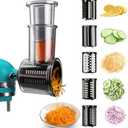 Stainless Steel Slicer Shredder Attachments for KitchenAid Stand Mixers, Vegetable Shredder, Cheese Grater, Salad Maker, Food Slicers Chopper Grinding Powder Accessories with Detachable 5 Blades