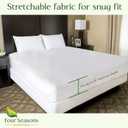 Four Seasons Essentials King Size Waterproof Mattress Protector - Cooling Viscose derived from Bamboo Fitted Sheet Mattress Cover - Quilted Jacquard Pad Protects from Dust Allergens (White)