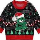 Toddler Christmas Sweater Infant Baby Boy Girl Reindeer Ugly Sweaters Funny Xmas Outfit Warm Knit Clothes (12-18 Months, Black Ugly Tree)