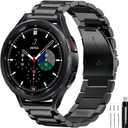 GOLDTOLUCK Stainless Steel Band Compatible with Samsung Galaxy Watch 8 7 6 5 4 Classic FE Pro 40mm 44mm 46mm 43mm 47mm 45mm 42mm 20mm Men Women Milanese Replacement Metal Elegant Casual (Black)